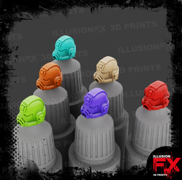 Space Marine Head Cap Toppers (Micro Size) space marine head (micro)