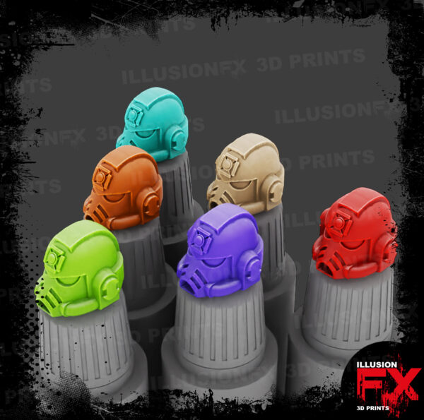 Space Marine Head Cap Toppers (Large Size) Space Marine Head Toppers (Regular)