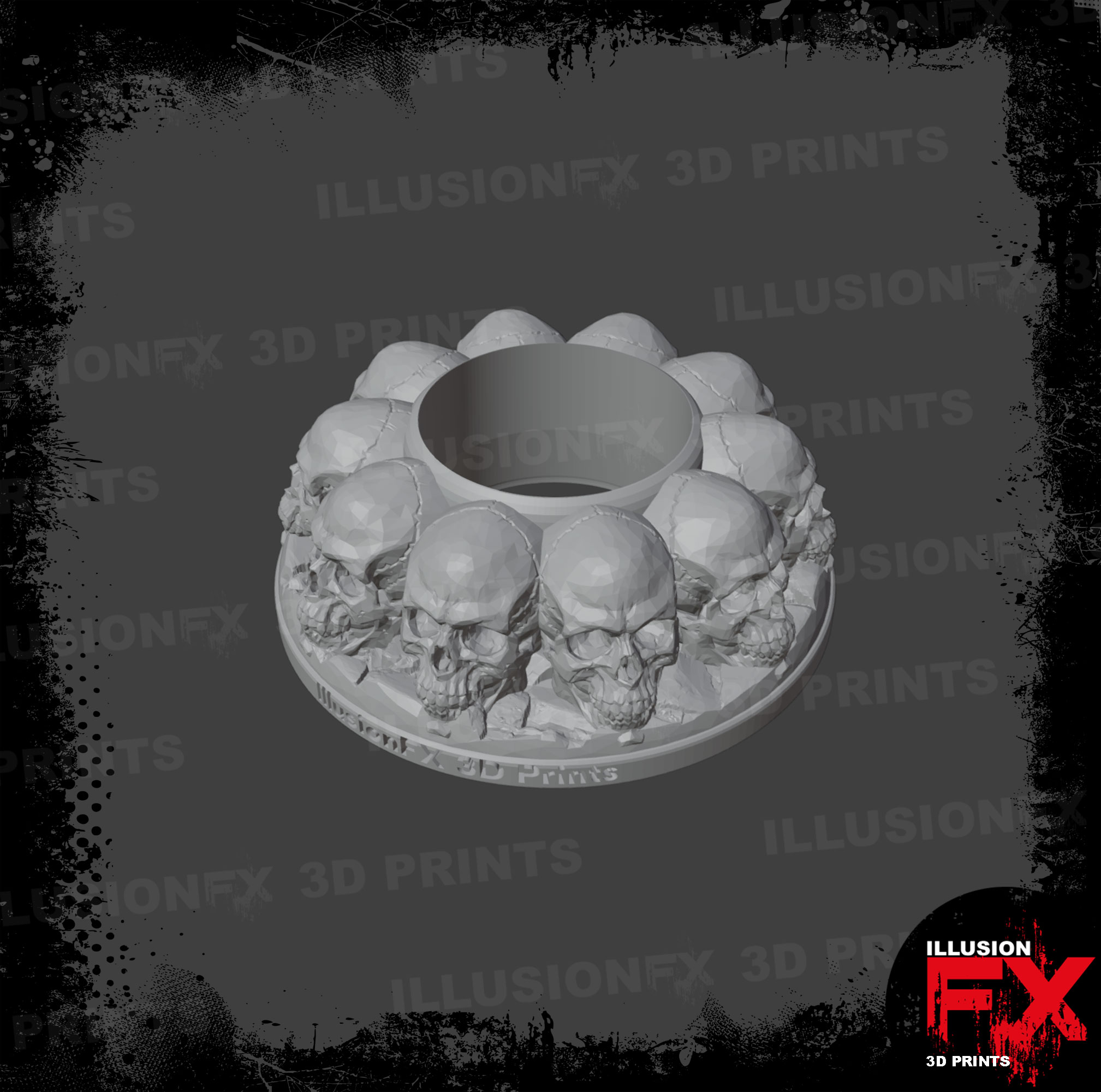 skull head grey