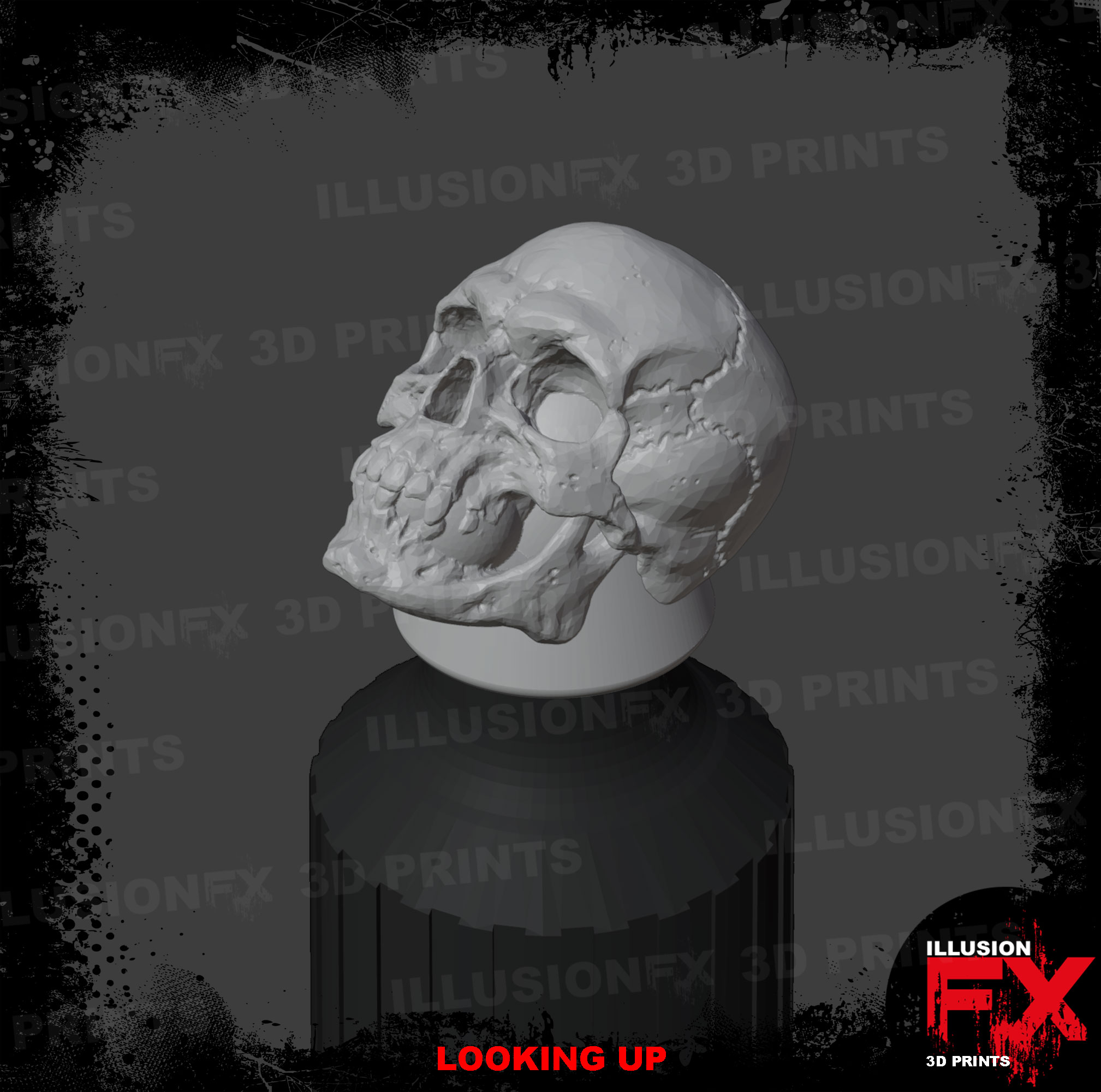 skull head 35 grey