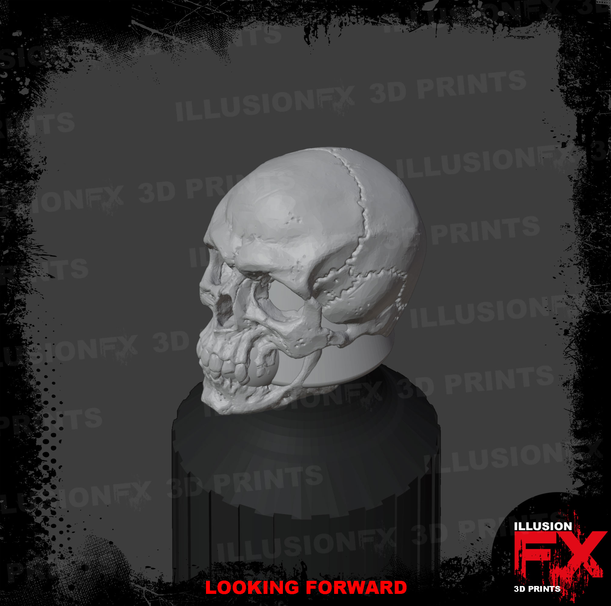 skull head standard grey