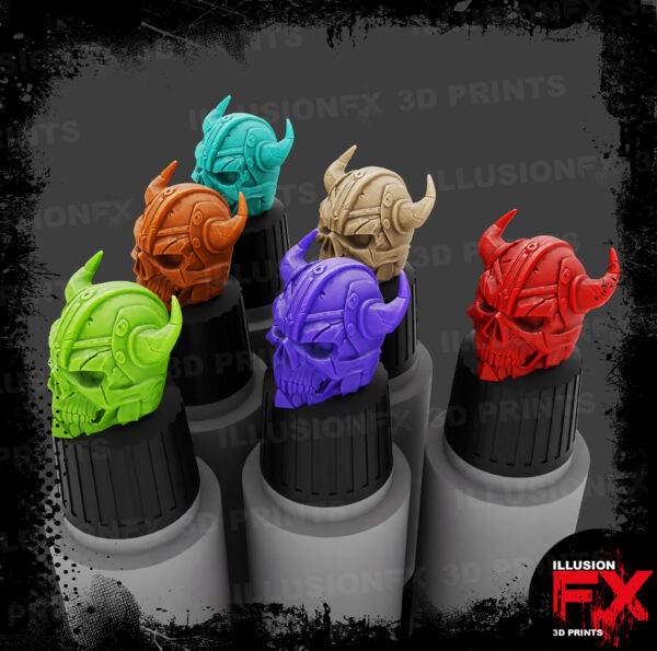 Viking Skull Head Cap Toppers (Large Size) viking skull head