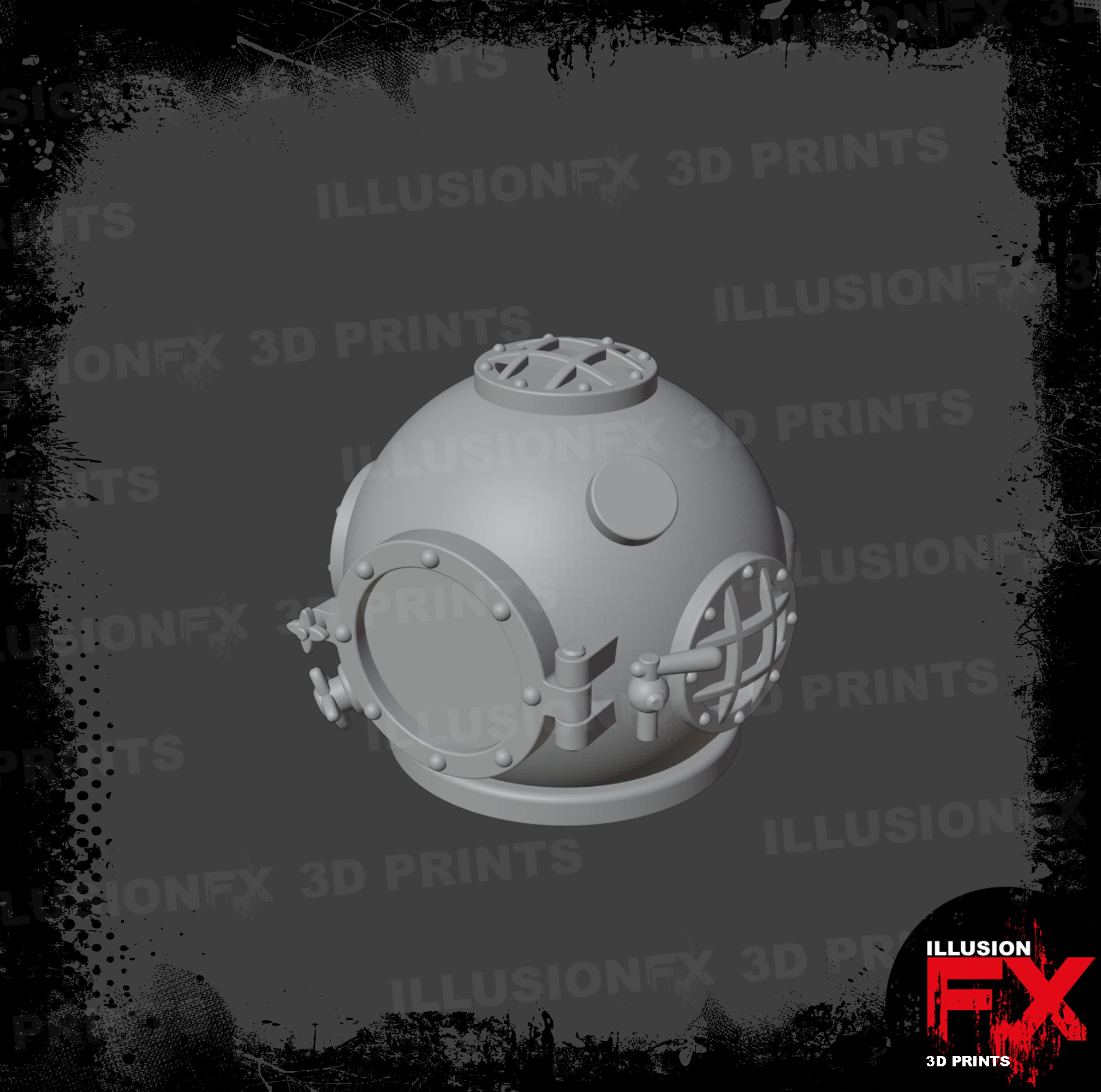 divers helmet grey