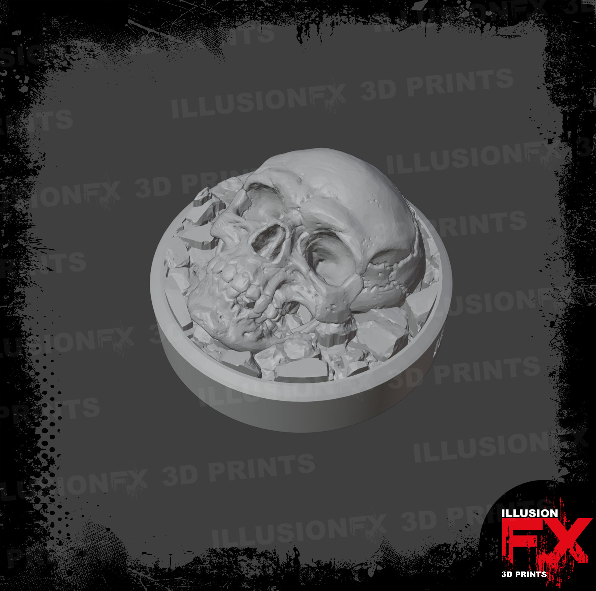 skull head grey