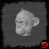 gorilla head (cute) grey gorilla head (cute) grey