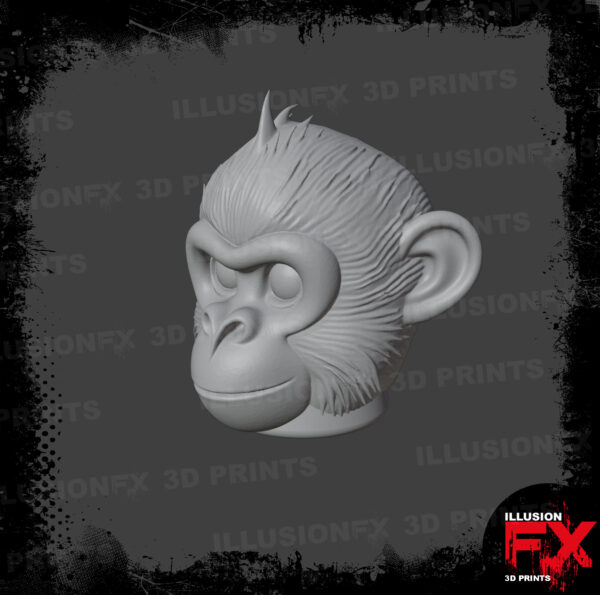 gorilla head (cute) grey